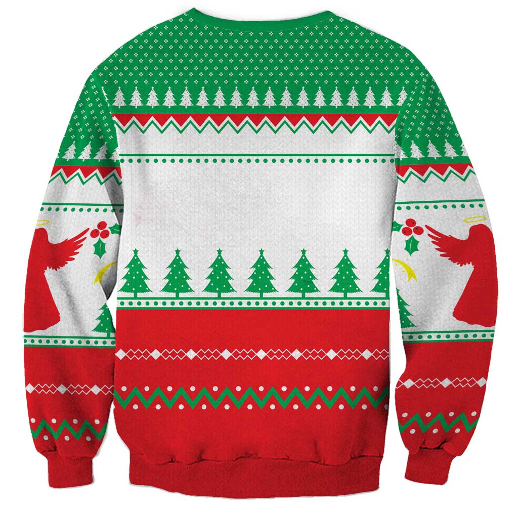 Funny Fitness Cookie Christmas Sweatshirt with Gingerbread Design and Holiday Pattern - Wonder Print Shop