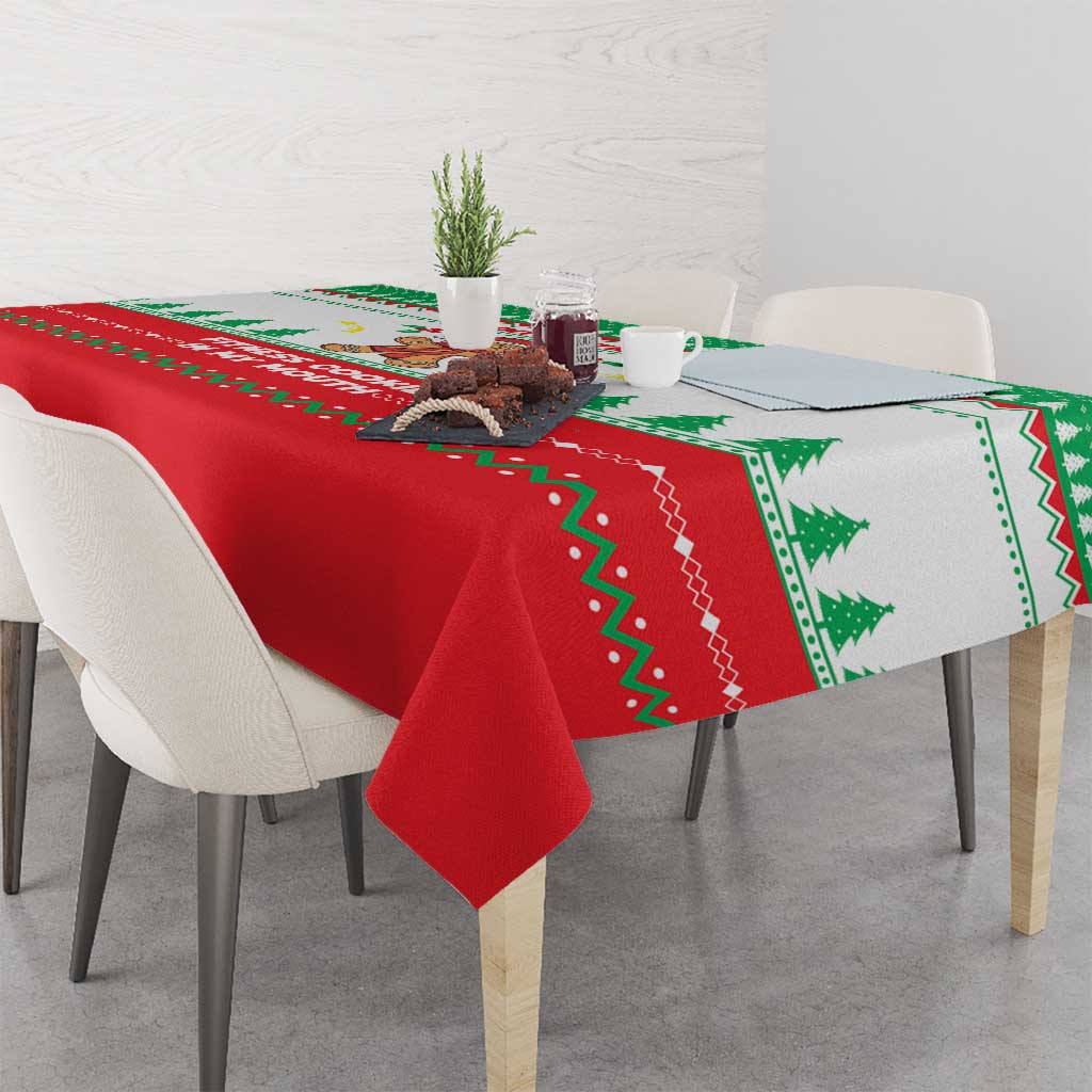 Funny Fitness Cookie Christmas Tablecloth with Gingerbread Design and Holiday Pattern - Wonder Print Shop