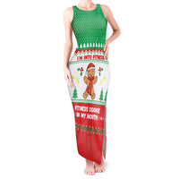 Funny Fitness Cookie Christmas Tank Maxi Dress with Gingerbread Design and Holiday Pattern - Wonder Print Shop