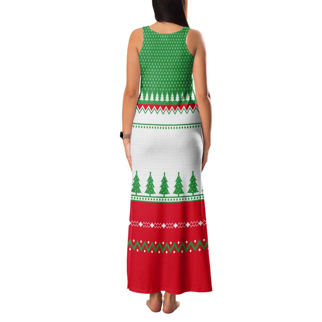 Funny Fitness Cookie Christmas Tank Maxi Dress with Gingerbread Design and Holiday Pattern - Wonder Print Shop