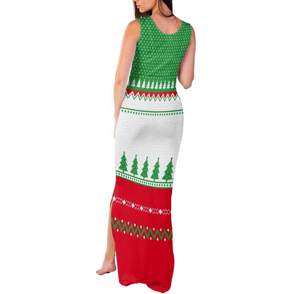 Funny Fitness Cookie Christmas Tank Maxi Dress with Gingerbread Design and Holiday Pattern - Wonder Print Shop