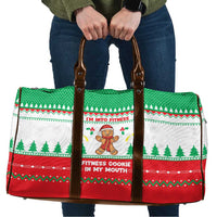 Funny Fitness Cookie Christmas Travel Bag with Gingerbread Design and Holiday Pattern - Wonder Print Shop