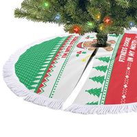 Funny Fitness Cookie Christmas Tree Skirt with Gingerbread Design and Holiday Pattern - Wonder Print Shop