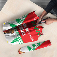 Funny Fitness Cookie Christmas Umbrella with Gingerbread Design and Holiday Pattern - Wonder Print Shop
