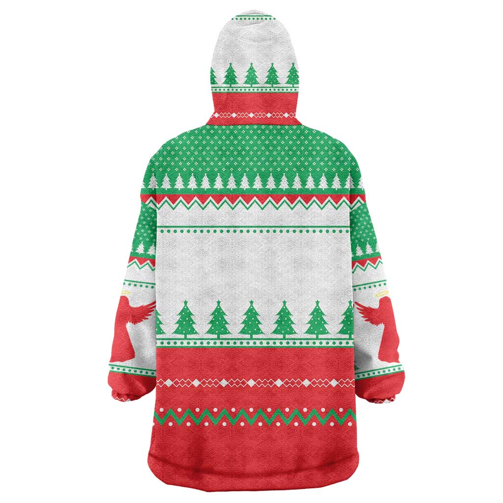 Funny Fitness Cookie Christmas Wearable Blanket Hoodie with Gingerbread Design and Holiday Pattern - Wonder Print Shop