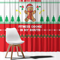 Funny Fitness Cookie Christmas Window Curtain with Gingerbread Design and Holiday Pattern - Wonder Print Shop