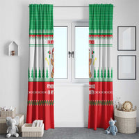 Funny Fitness Cookie Christmas Window Curtain with Gingerbread Design and Holiday Pattern - Wonder Print Shop