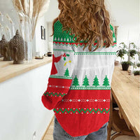 Funny Fitness Cookie Christmas Women Casual Shirt with Gingerbread Design and Holiday Pattern - Wonder Print Shop