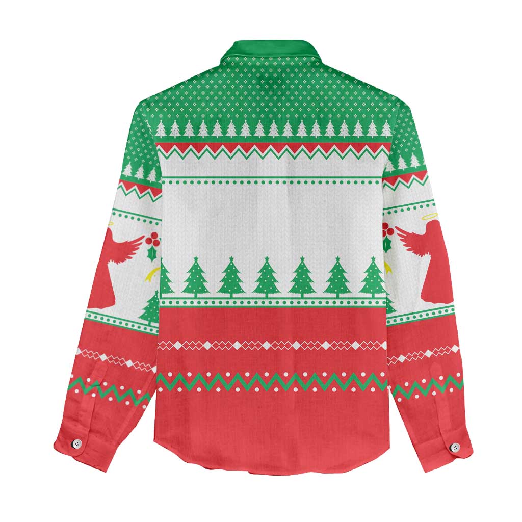 Funny Fitness Cookie Christmas Women Casual Shirt with Gingerbread Design and Holiday Pattern - Wonder Print Shop