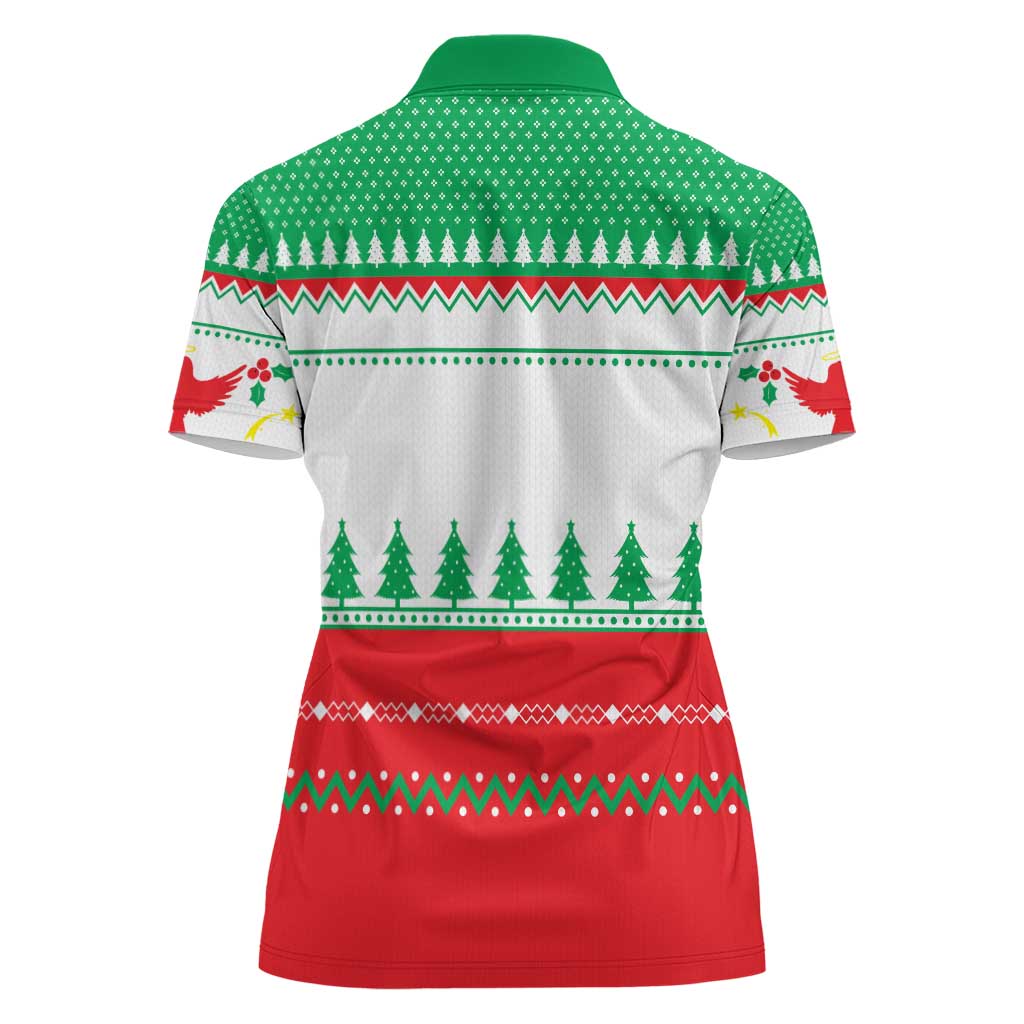 Funny Fitness Cookie Christmas Women Polo Shirt with Gingerbread Design and Holiday Pattern - Wonder Print Shop