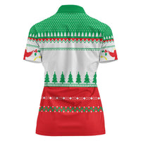 Funny Fitness Cookie Christmas Women Polo Shirt with Gingerbread Design and Holiday Pattern - Wonder Print Shop