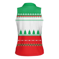 Funny Fitness Cookie Christmas Women Sleeveless Polo Shirt with Gingerbread Design and Holiday Pattern - Wonder Print Shop