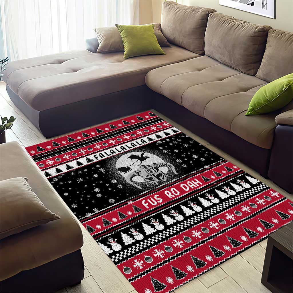 Fa La La La Snowman Tree Xmas Christmas Area Rug Xmas Holiday Patterns - Wonder Print Shop