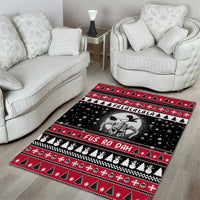 Fa La La La Snowman Tree Xmas Christmas Area Rug Xmas Holiday Patterns - Wonder Print Shop