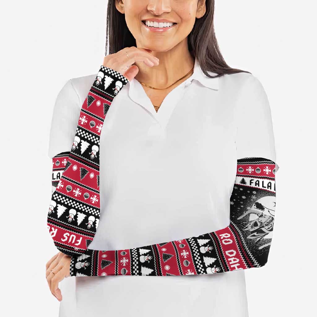 Fa La La La Snowman Tree Xmas Christmas Arm Sleeves Xmas Holiday Patterns - Wonder Print Shop