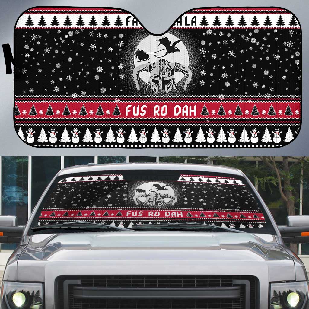 Fa La La La Snowman Tree Xmas Christmas Auto Sun Shade Xmas Holiday Patterns - Wonder Print Shop