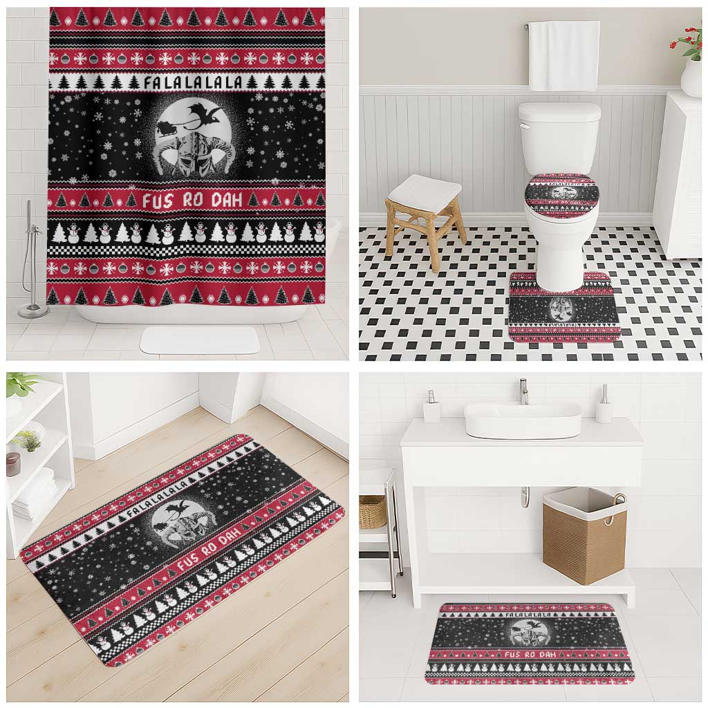 Fa La La La Snowman Tree Xmas Christmas Bathroom Set Xmas Holiday Patterns - Wonder Print Shop