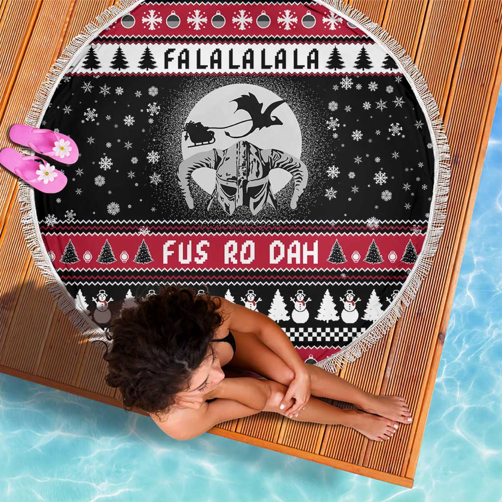 Fa La La La Snowman Tree Xmas Christmas Beach Blanket Xmas Holiday Patterns - Wonder Print Shop