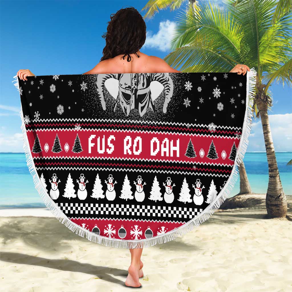 Fa La La La Snowman Tree Xmas Christmas Beach Blanket Xmas Holiday Patterns - Wonder Print Shop