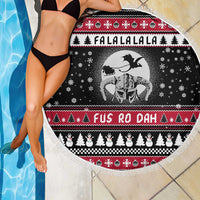 Fa La La La Snowman Tree Xmas Christmas Beach Blanket Xmas Holiday Patterns - Wonder Print Shop