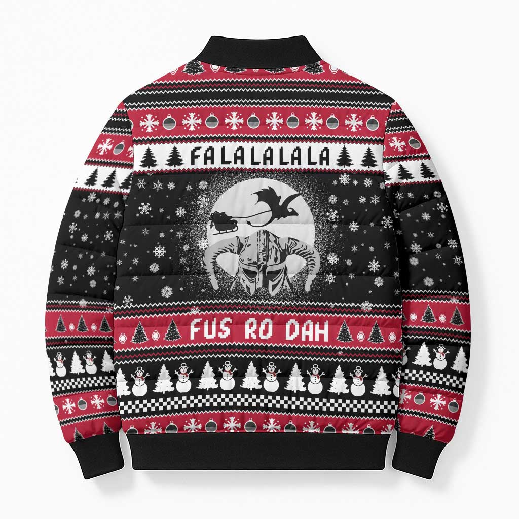 Fa La La La Snowman Tree Xmas Christmas Bomber Puffer Jacket Xmas Holiday Patterns - Wonder Print Shop