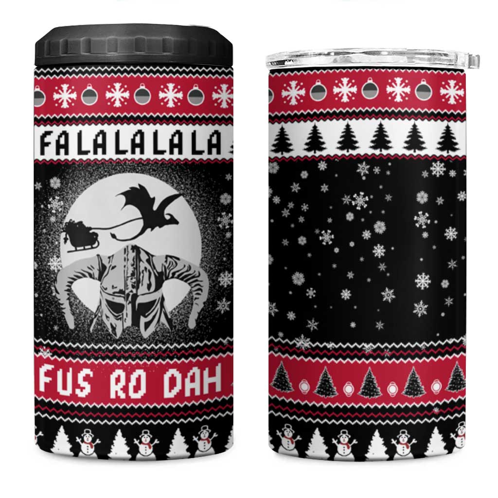 Fa La La La Snowman Tree Xmas Christmas 4 in 1 Can Cooler Tumbler Xmas Holiday Patterns - Wonder Print Shop