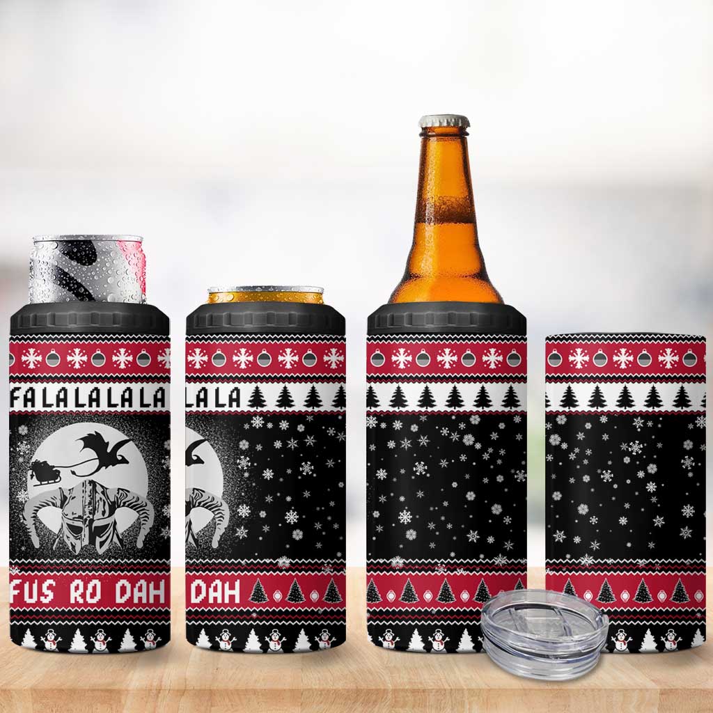 Fa La La La Snowman Tree Xmas Christmas 4 in 1 Can Cooler Tumbler Xmas Holiday Patterns - Wonder Print Shop