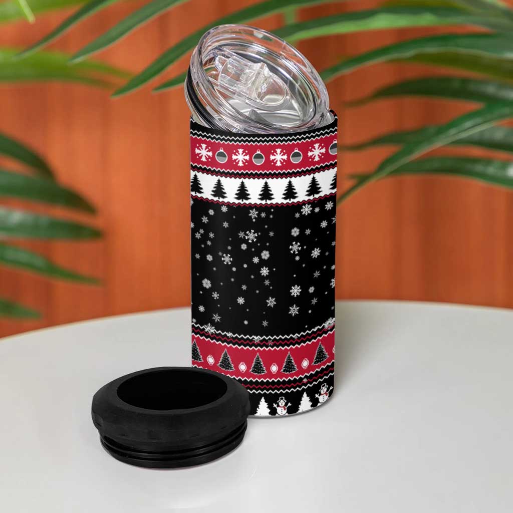 Fa La La La Snowman Tree Xmas Christmas 4 in 1 Can Cooler Tumbler Xmas Holiday Patterns - Wonder Print Shop