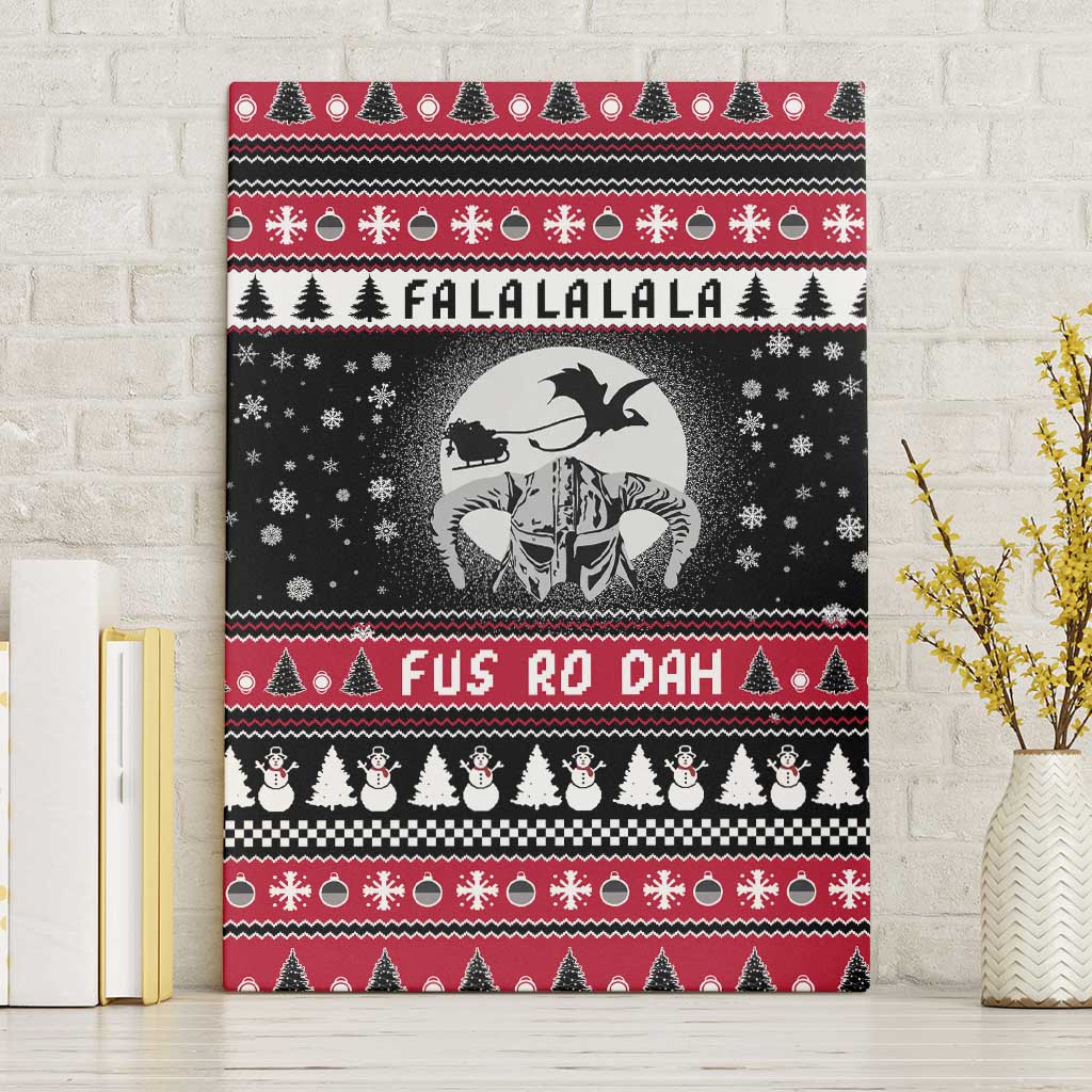 Fa La La La Snowman Tree Xmas Christmas Canvas Wall Art Xmas Holiday Patterns - Wonder Print Shop