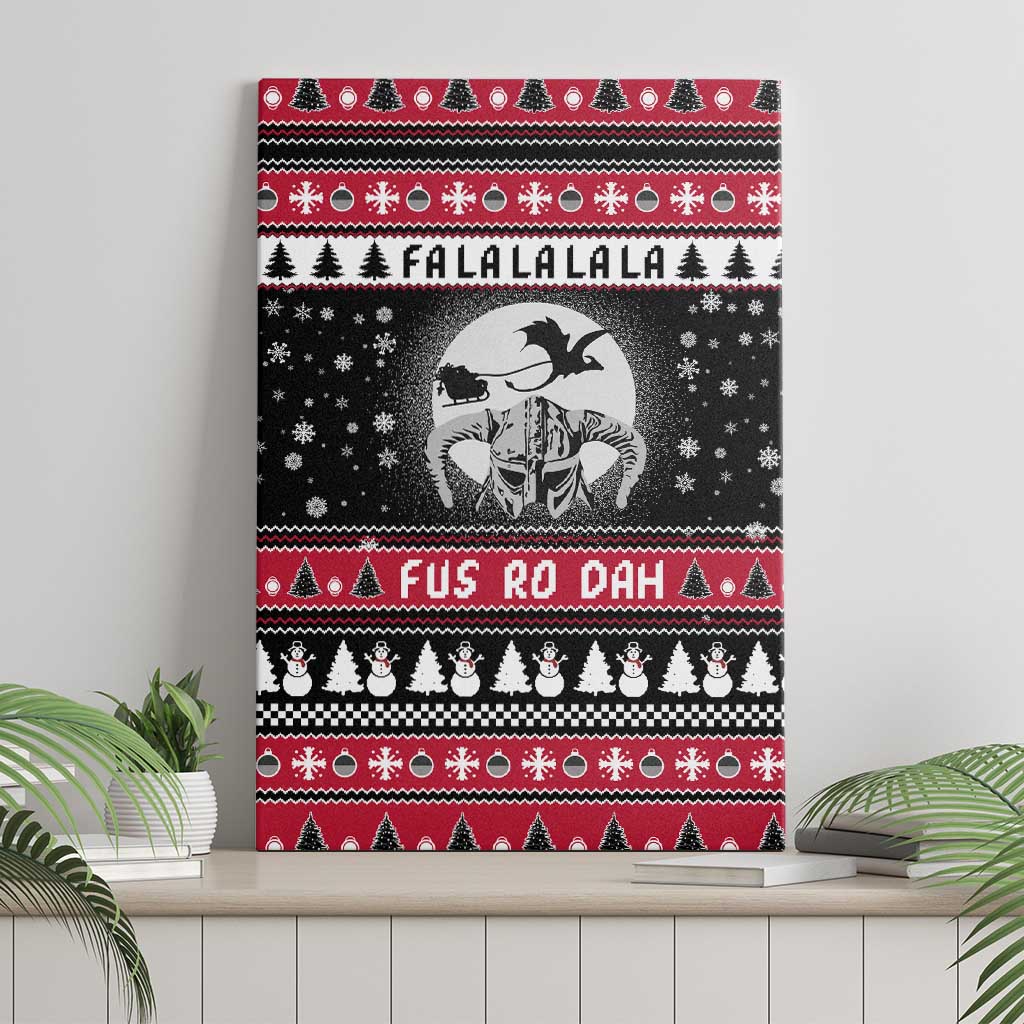 Fa La La La Snowman Tree Xmas Christmas Canvas Wall Art Xmas Holiday Patterns - Wonder Print Shop