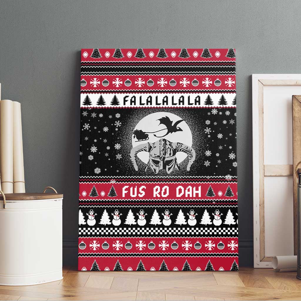 Fa La La La Snowman Tree Xmas Christmas Canvas Wall Art Xmas Holiday Patterns - Wonder Print Shop