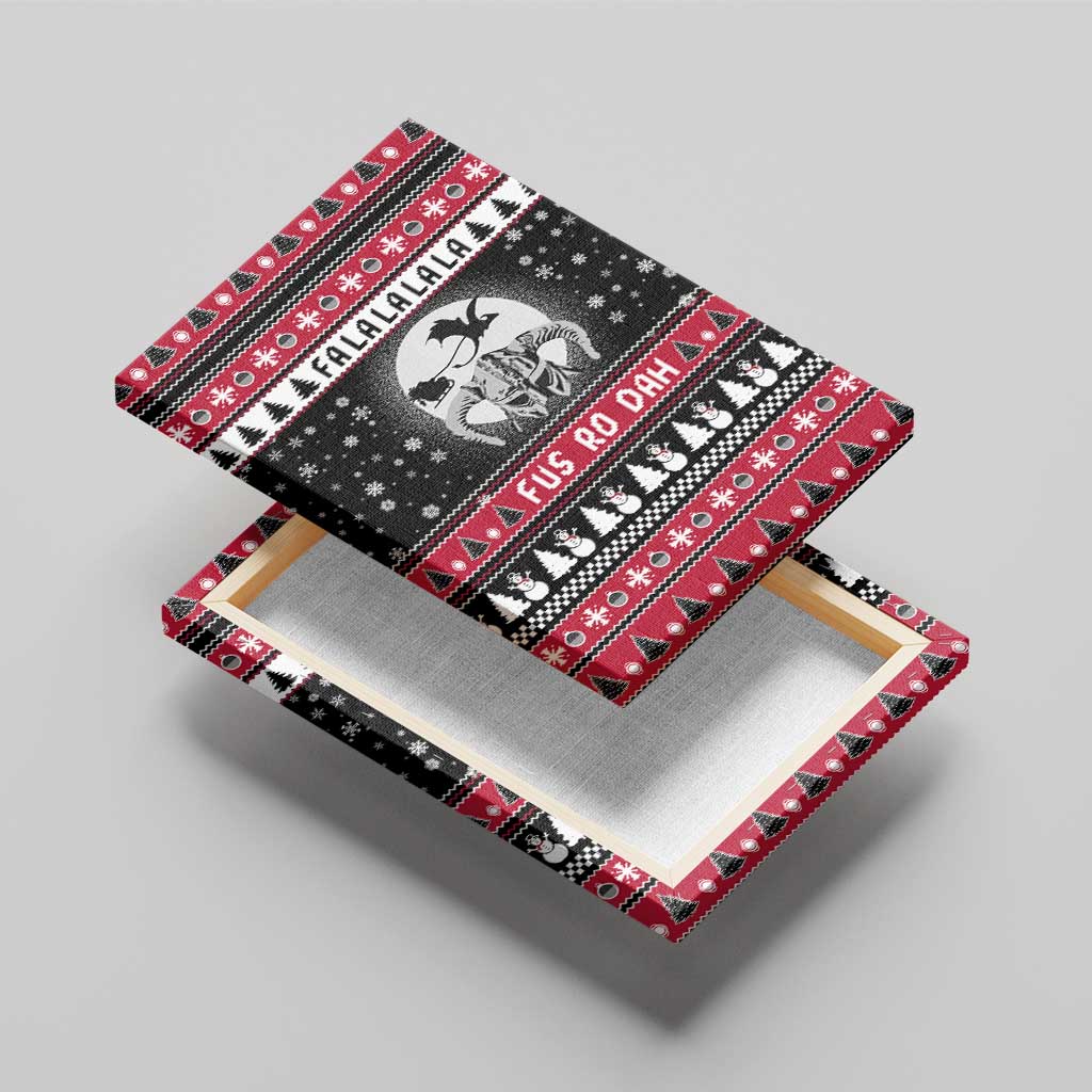 Fa La La La Snowman Tree Xmas Christmas Canvas Wall Art Xmas Holiday Patterns - Wonder Print Shop