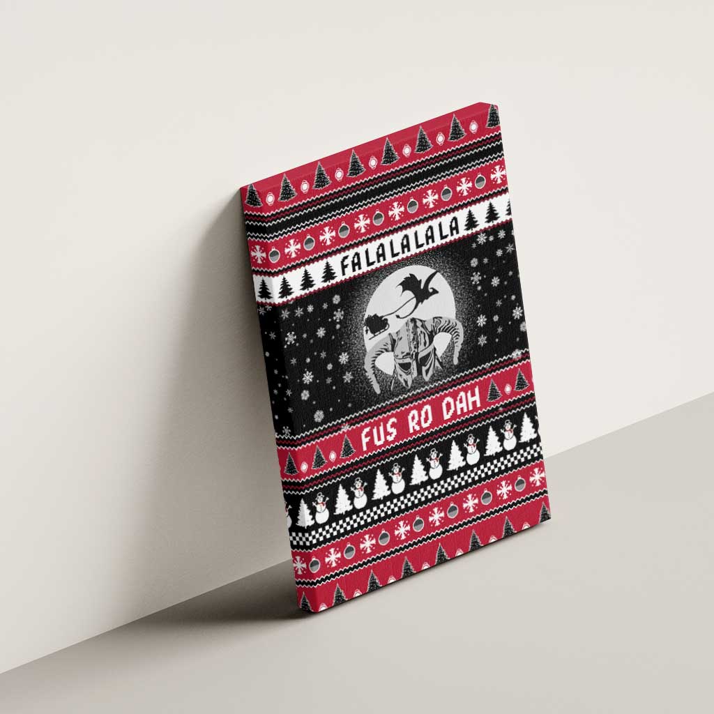 Fa La La La Snowman Tree Xmas Christmas Canvas Wall Art Xmas Holiday Patterns - Wonder Print Shop