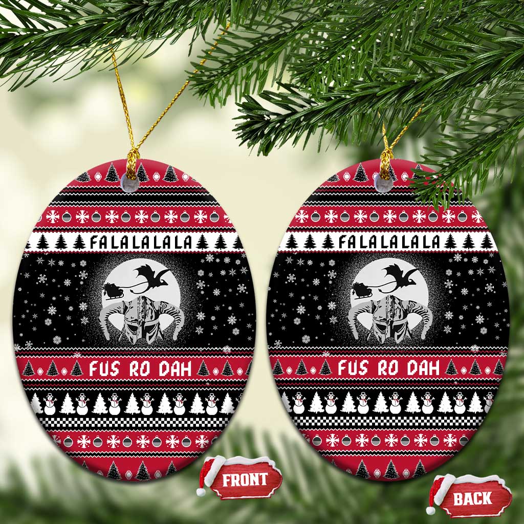 Fa La La La Snowman Tree Xmas Christmas Ceramic Ornament Xmas Holiday Patterns - Wonder Print Shop