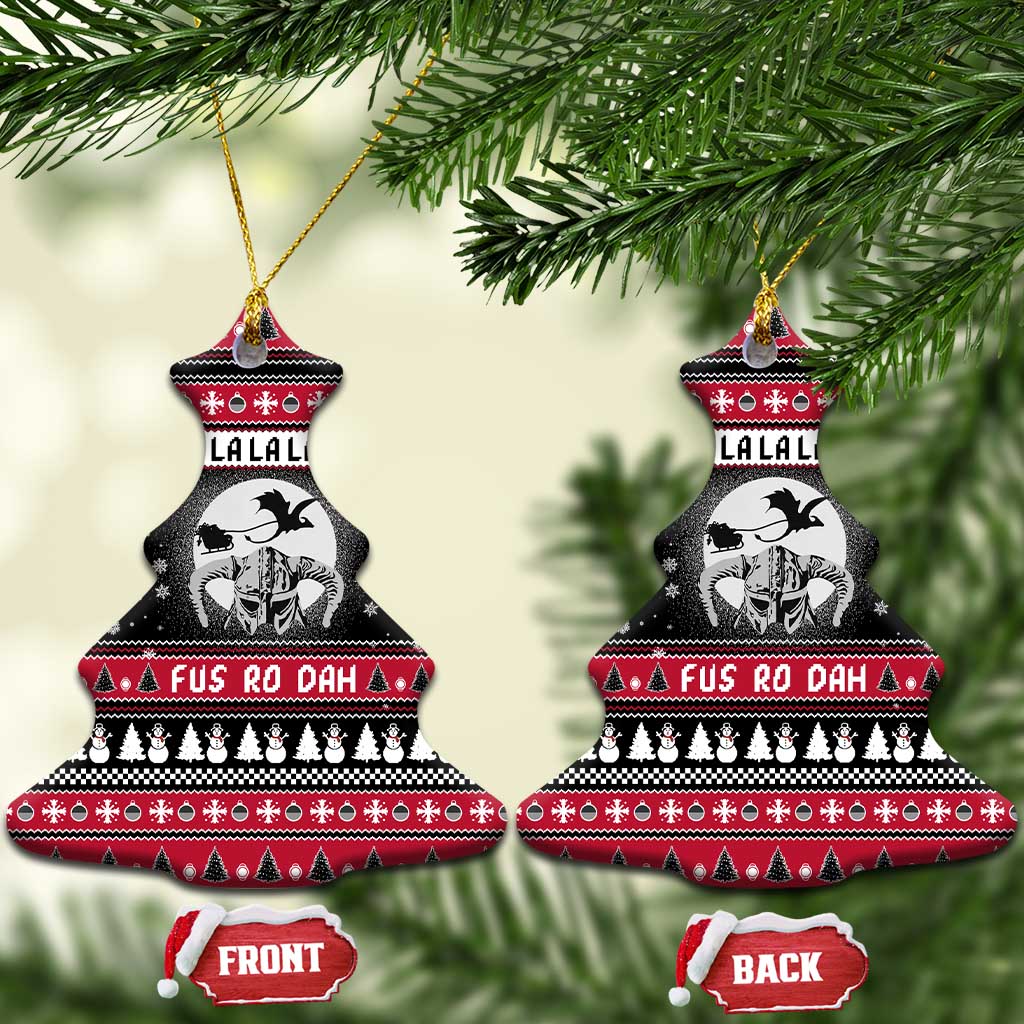 Fa La La La Snowman Tree Xmas Christmas Ceramic Ornament Xmas Holiday Patterns - Wonder Print Shop