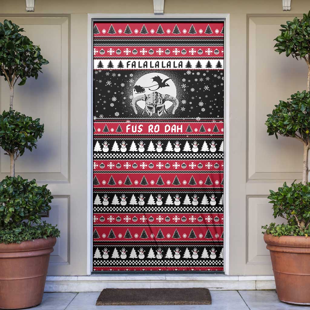 Fa La La La Snowman Tree Xmas Christmas Door Cover Xmas Holiday Patterns - Wonder Print Shop