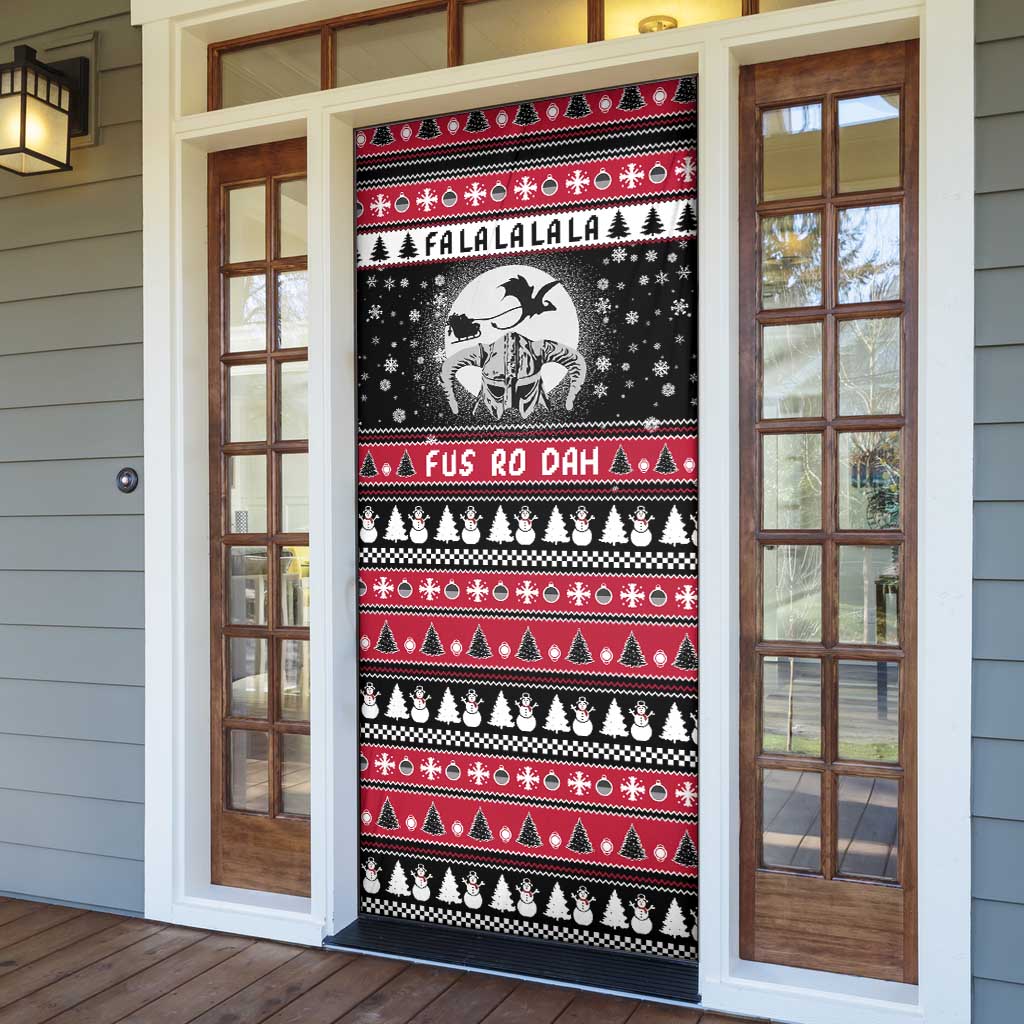 Fa La La La Snowman Tree Xmas Christmas Door Cover Xmas Holiday Patterns - Wonder Print Shop