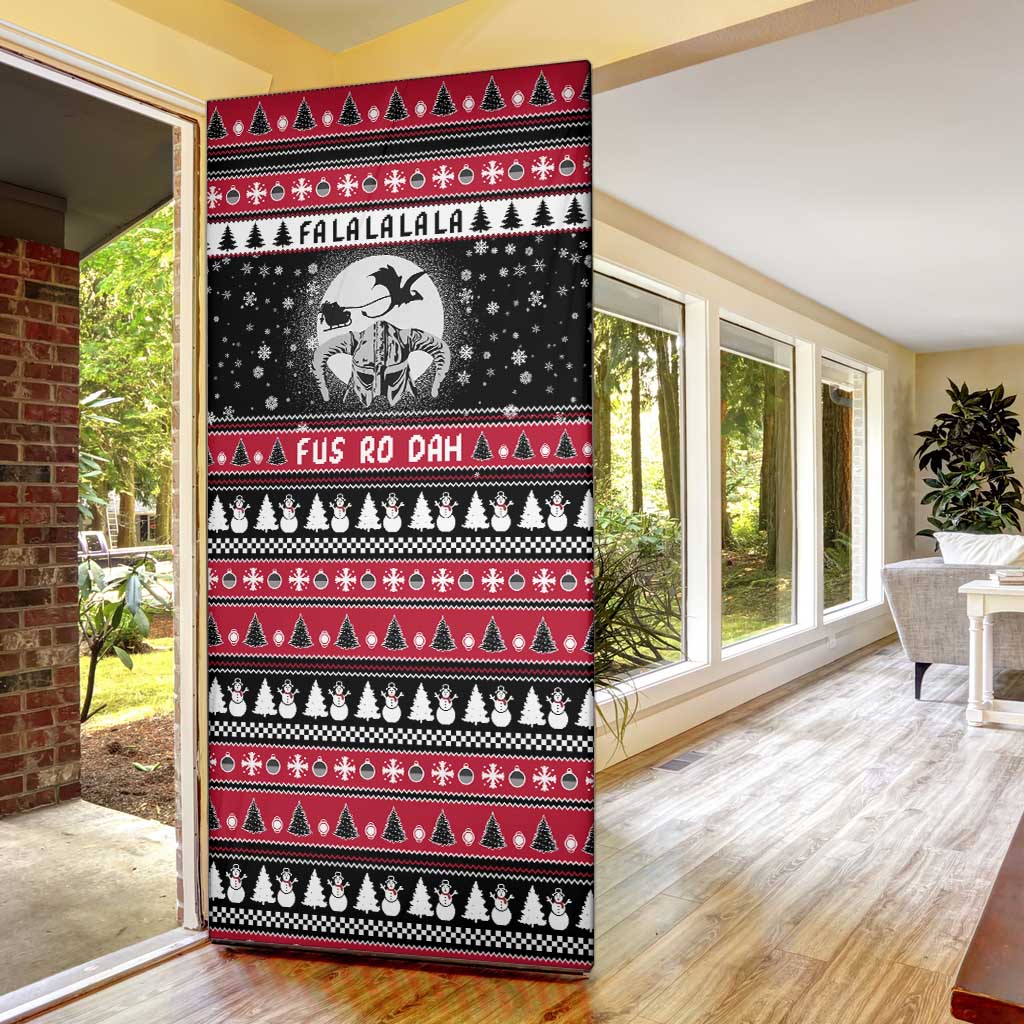 Fa La La La Snowman Tree Xmas Christmas Door Cover Xmas Holiday Patterns - Wonder Print Shop