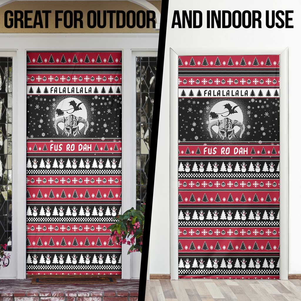 Fa La La La Snowman Tree Xmas Christmas Door Cover Xmas Holiday Patterns - Wonder Print Shop