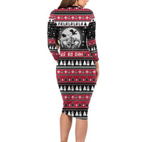 Fa La La La Snowman Tree Xmas Christmas Family Matching Long Sleeve Bodycon Dress and Hawaiian Shirt Xmas Holiday Patterns - Wonder Print Shop