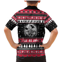 Fa La La La Snowman Tree Xmas Christmas Family Matching Mermaid Dress and Hawaiian Shirt Xmas Holiday Patterns - Wonder Print Shop