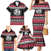 Fa La La La Snowman Tree Xmas Christmas Family Matching Mermaid Dress and Hawaiian Shirt Xmas Holiday Patterns - Wonder Print Shop