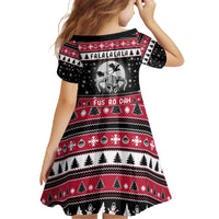 Fa La La La Snowman Tree Xmas Christmas Family Matching Off The Shoulder Long Sleeve Dress and Hawaiian Shirt Xmas Holiday Patterns - Wonder Print Shop