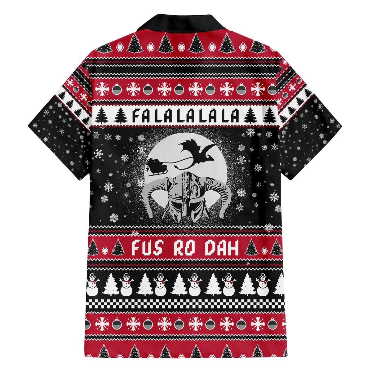 Fa La La La Snowman Tree Xmas Christmas Family Matching Off The Shoulder Long Sleeve Dress and Hawaiian Shirt Xmas Holiday Patterns - Wonder Print Shop