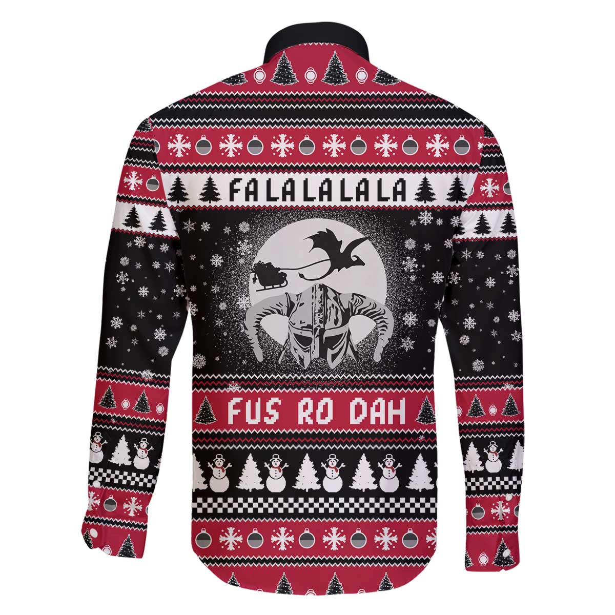 Fa La La La Snowman Tree Xmas Christmas Family Matching Off The Shoulder Long Sleeve Dress and Hawaiian Shirt Xmas Holiday Patterns - Wonder Print Shop