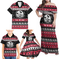 Fa La La La Snowman Tree Xmas Christmas Family Matching Off Shoulder Maxi Dress and Hawaiian Shirt Xmas Holiday Patterns - Wonder Print Shop