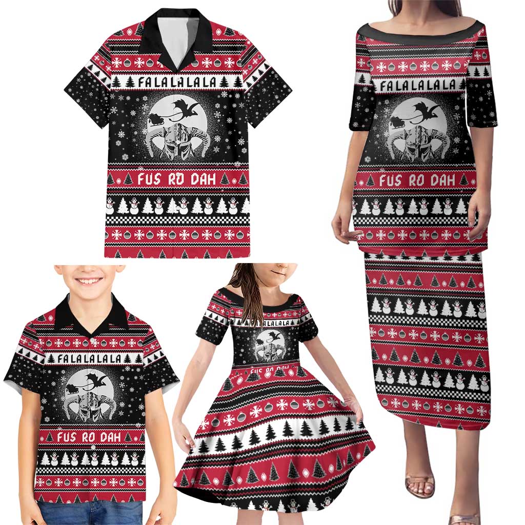 Fa La La La Snowman Tree Xmas Christmas Family Matching Puletasi and Hawaiian Shirt Xmas Holiday Patterns - Wonder Print Shop