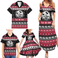Fa La La La Snowman Tree Xmas Christmas Family Matching Summer Maxi Dress and Hawaiian Shirt Xmas Holiday Patterns - Wonder Print Shop