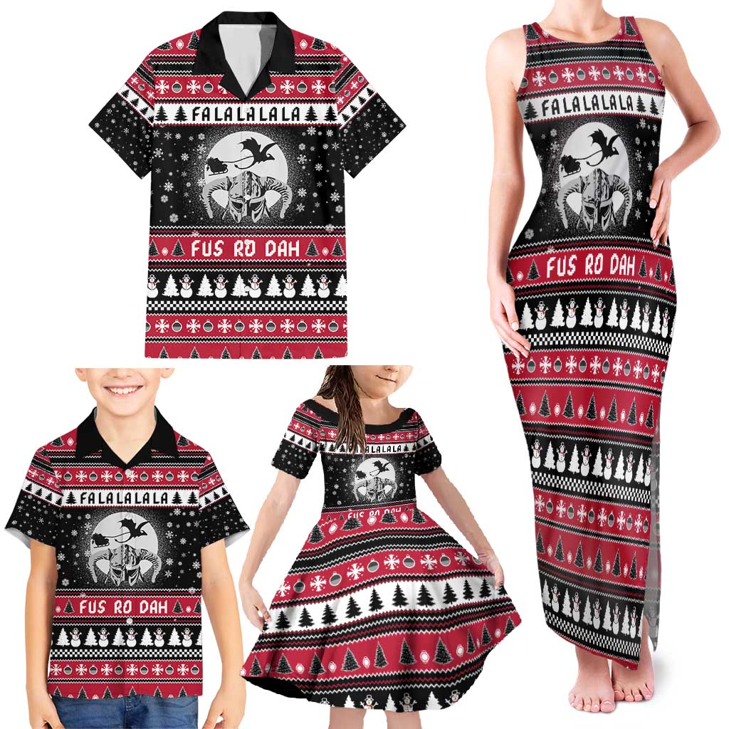 Fa La La La Snowman Tree Xmas Christmas Family Matching Tank Maxi Dress and Hawaiian Shirt Xmas Holiday Patterns - Wonder Print Shop