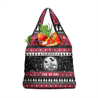 Fa La La La Snowman Tree Xmas Christmas Grocery Bag Xmas Holiday Patterns - Wonder Print Shop